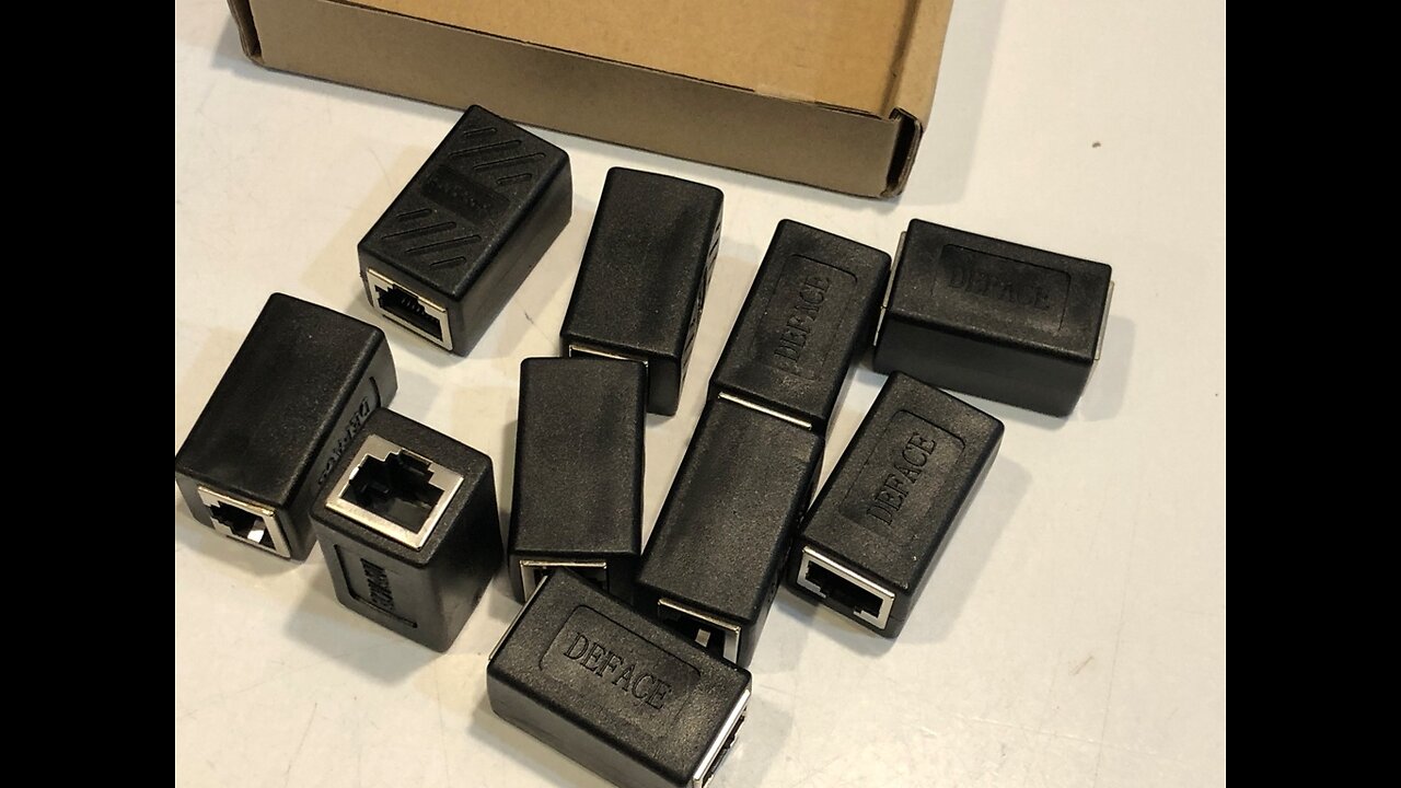 Look @ DEFACE RJ45 Cable ethernet Coupler Adapter Cat 8 7 6 5E Female to Female 10pcs per Pack Black