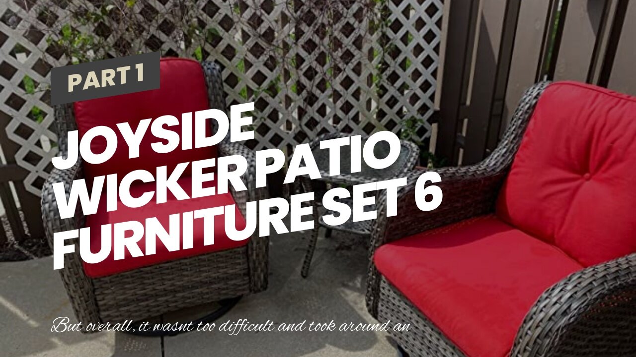 Joyside Wicker Patio Furniture Set 6 Piece Set with 1 Three-Seat Sofa, 2 Swivel Rocker Chairs,...