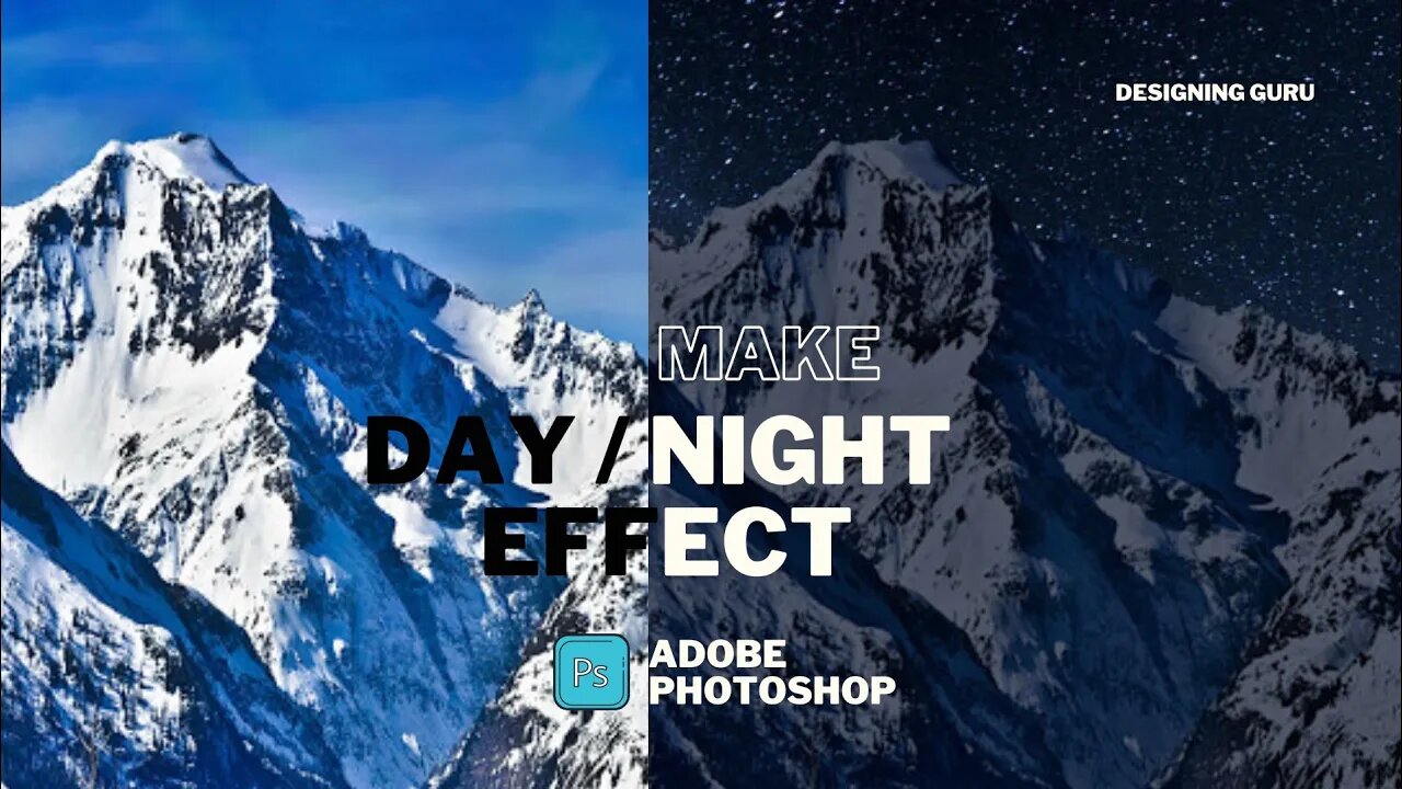 Make Day Night Effect in Adobe Photoshop | #adobe_photoshop Designing Guru