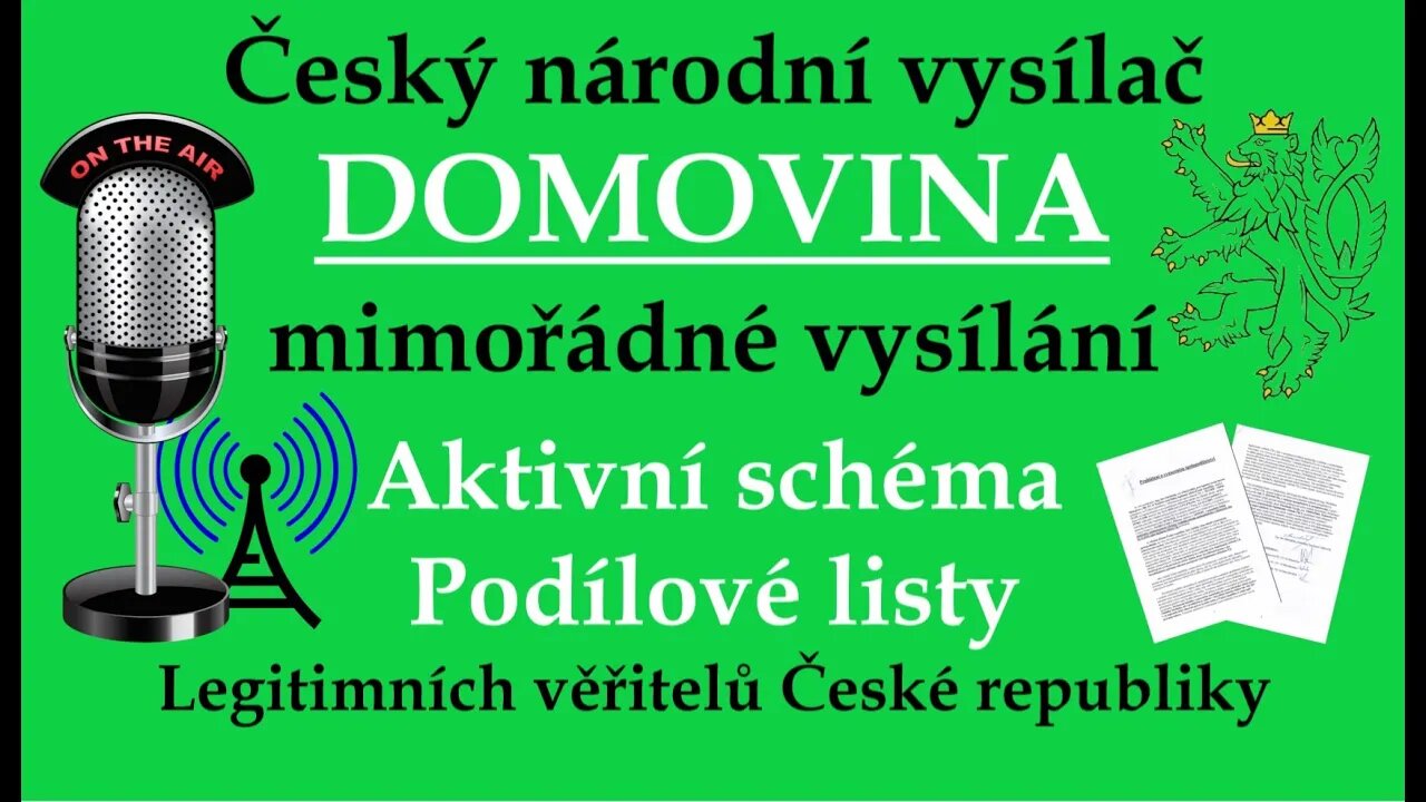 Aktivní schéma - podílové listy Legitimních věřitelů ČR | Mimořádné vysílání