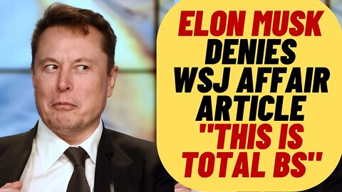 ELON MUSK Blasts WSJ Affair Story