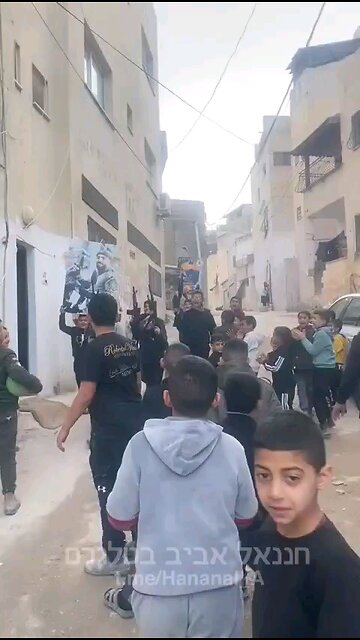 This morning in Samaria - Innocent "Palestinian" children preparing for the next Massacre of Jews.