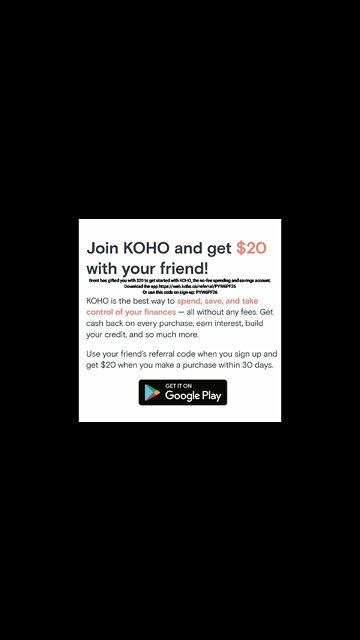 Free $20 to get started with KOHO