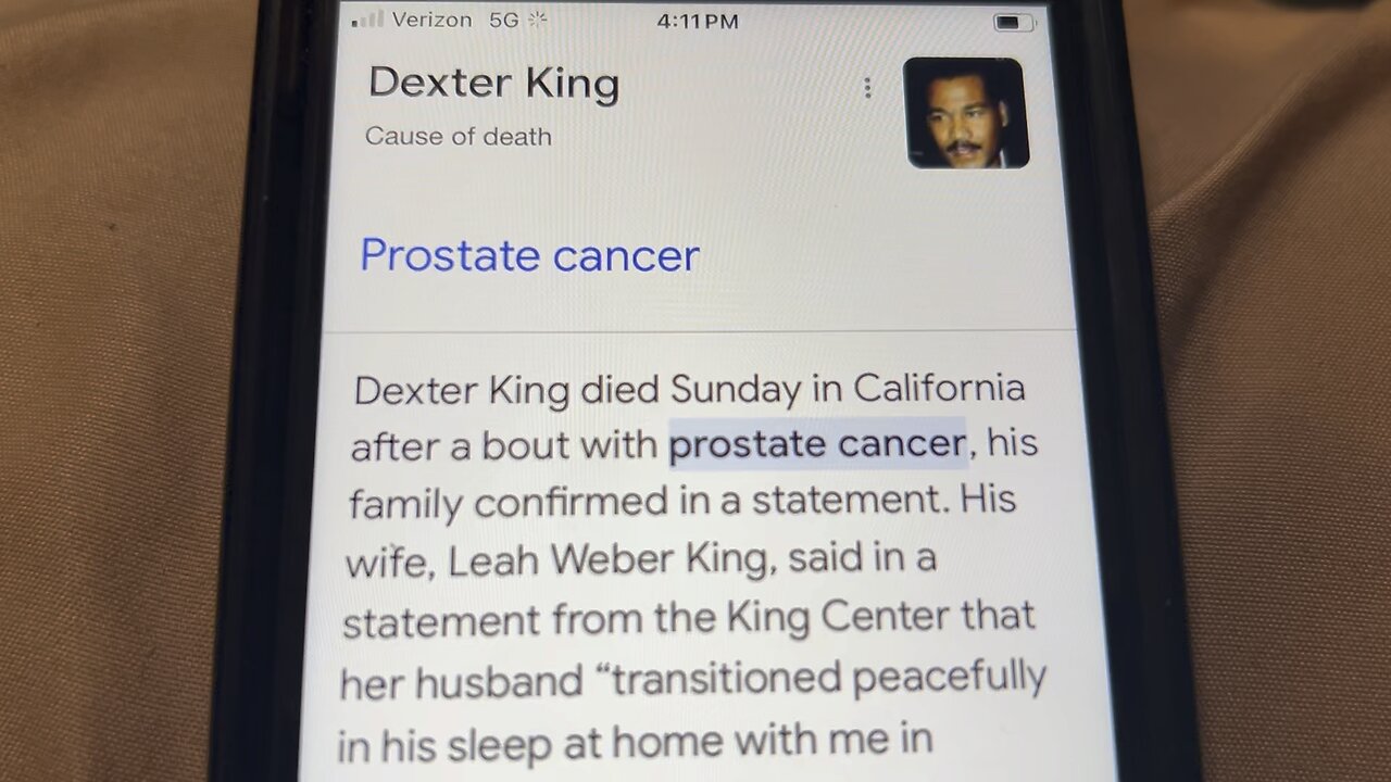 DEXTER KING:My Condolences