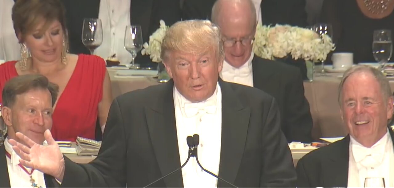 Donald Trump roasting Hillary Clinton at the Alfred E. Smith Memorial Foundation dinner