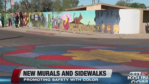 Pueblo Gardens Elementary School splashes color on walls and crosswalks to increase safety and fun