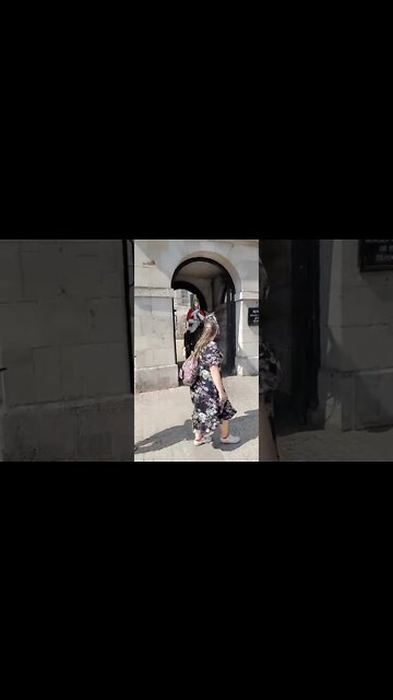 little girl walks in behind the Horse #horseguardsparade