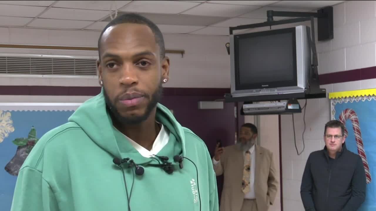 Bucks superstar Khris Middleton gives winter coats to Milwaukee students