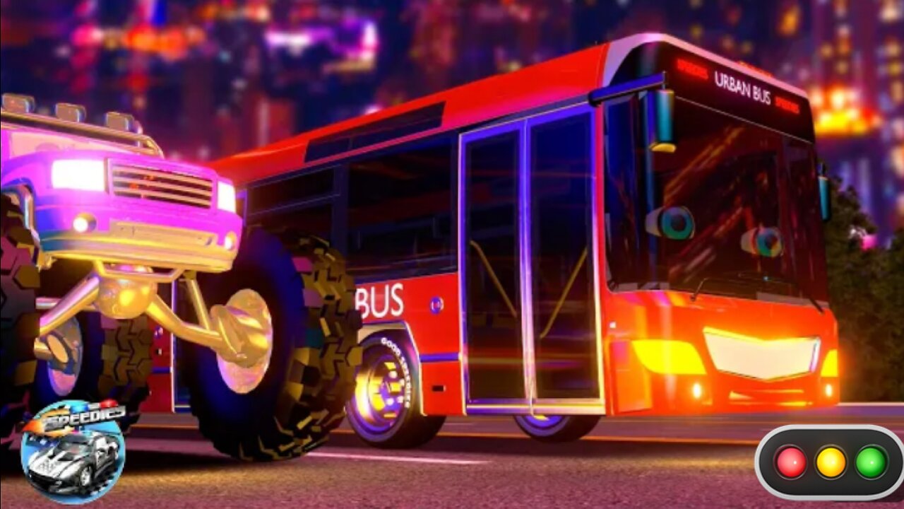 Wheels on the bus + street vehicles Nursery rhyme for children