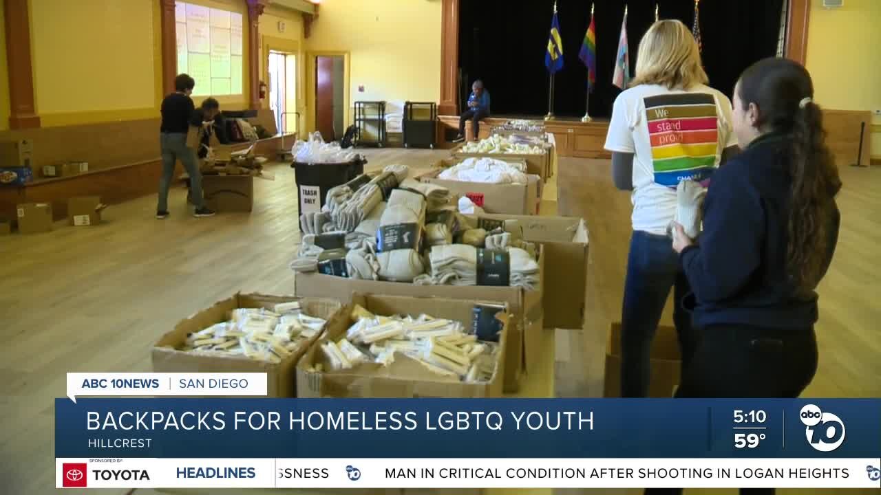 Hundreds of backpacks delivered for homeless LGBTQ youth