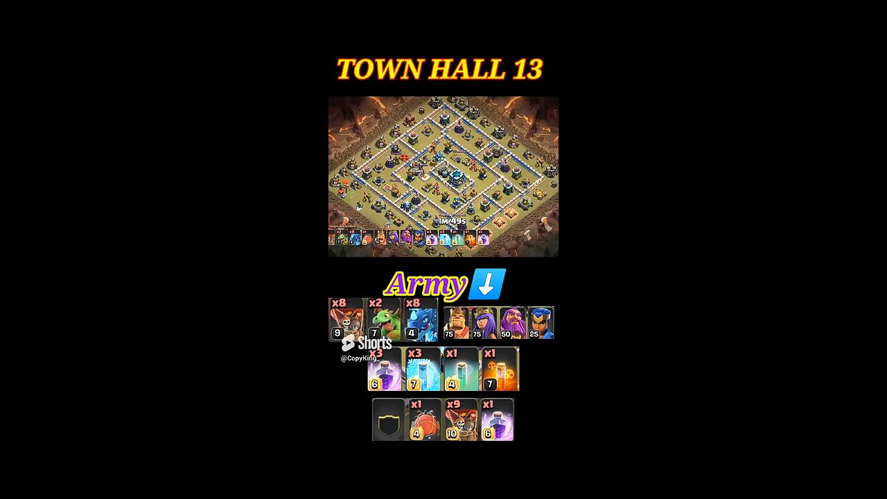 Town Hall 13 Best Electro Dragon Spam Army Attack