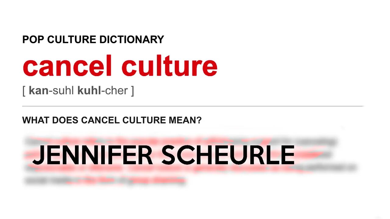 The Fall of Jennifer Scheurle - Cancelled by your OWN Culture