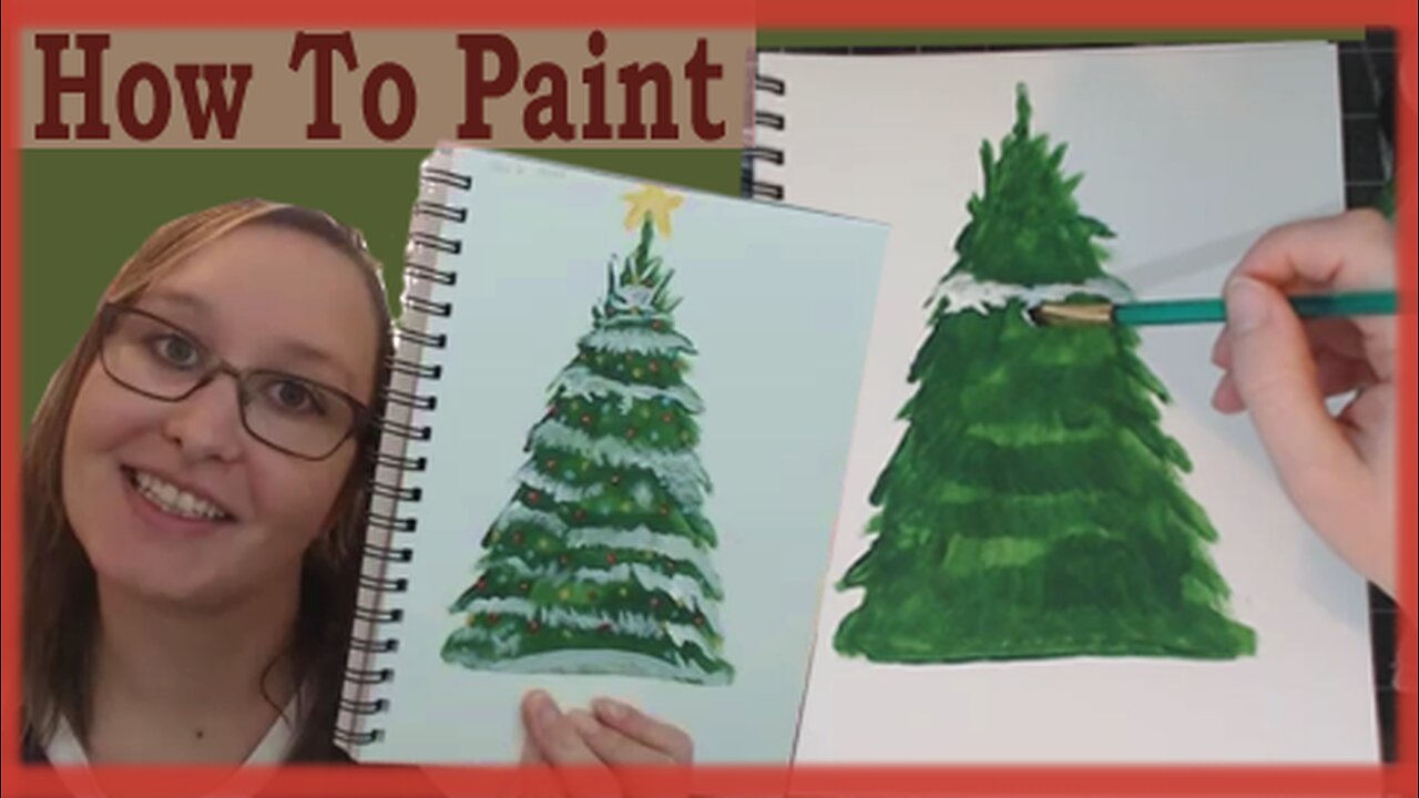 How To Paint - A Snowy Christmas Tree