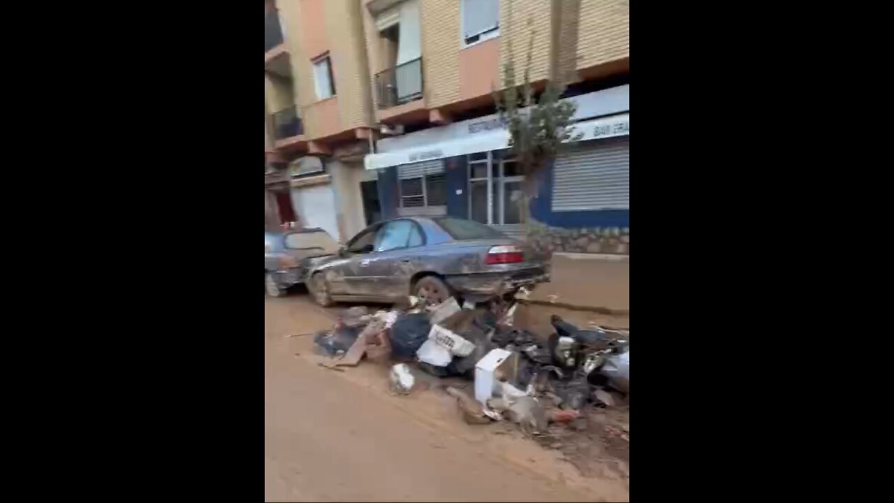 The aftermath of the floods in Valencia Spain, complete and utter destruction