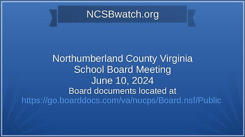 June 2024 Northumberland County School Board meeting