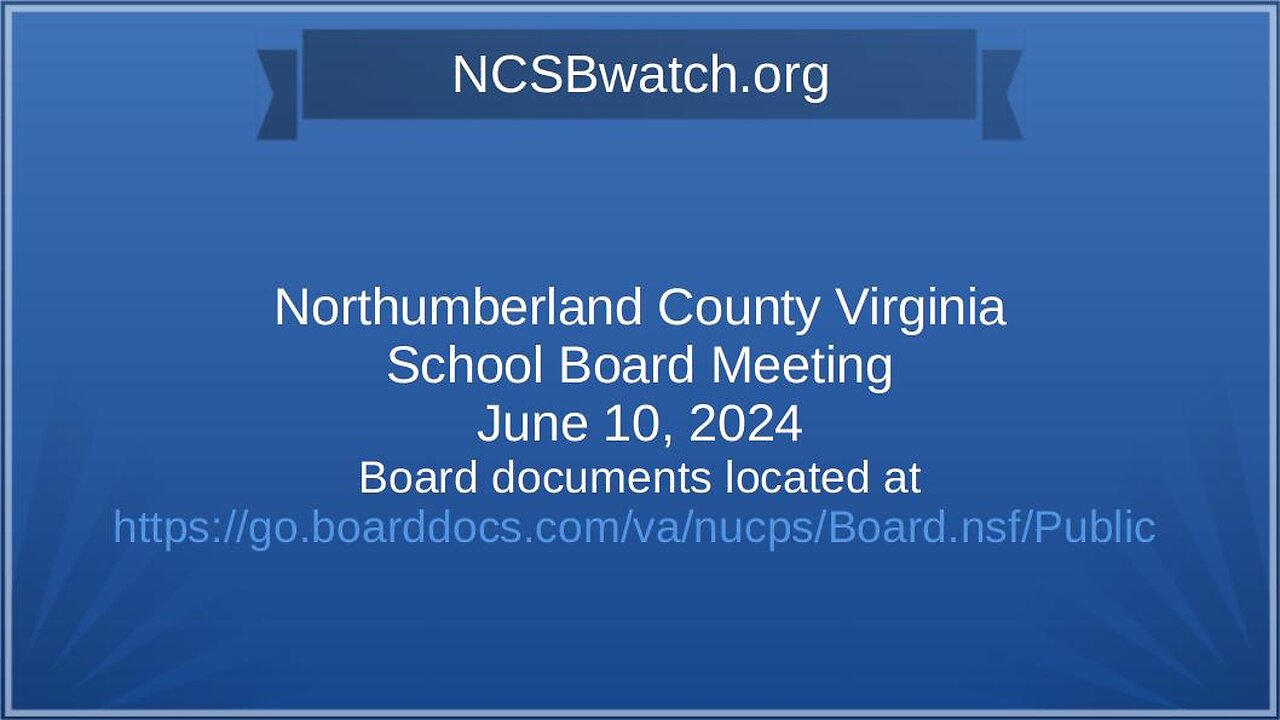 June 2024 Northumberland County School Board meeting