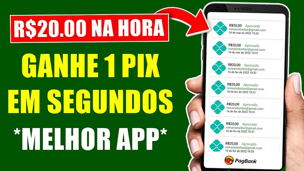 GANHE 1 PIX DE R$20,00 EM SEGUNDOS - O Melhor App Para Ganhar Dinheiro Via Pix