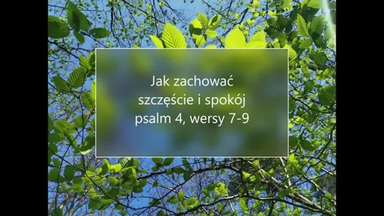 Jak zachować szczęście i spokój, Psalm 4, wersy 7-9