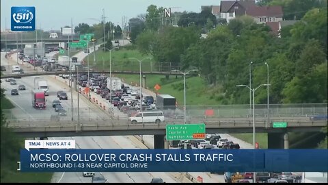 Box truck rolls over, delays on NB I-43 at Capitol Drive