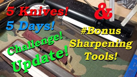 5 Knives 5 Days Challenge UPDATE! #Bonus Sharpening Tools. #5knives5days #5knivesin5days