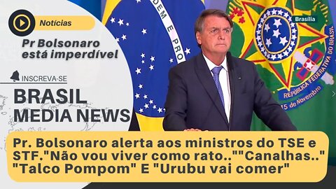 Presidente Bolsonaro mostra indignação para ações antidemocrática de ministros do TSE e STF.