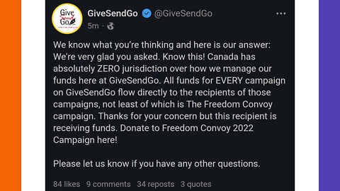 GiveSendGo Stands Up Against The Canadian Government