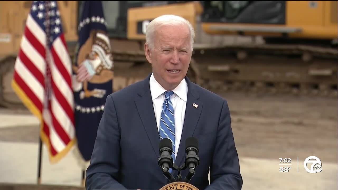 President Biden pitches infrastructure plan in Howell