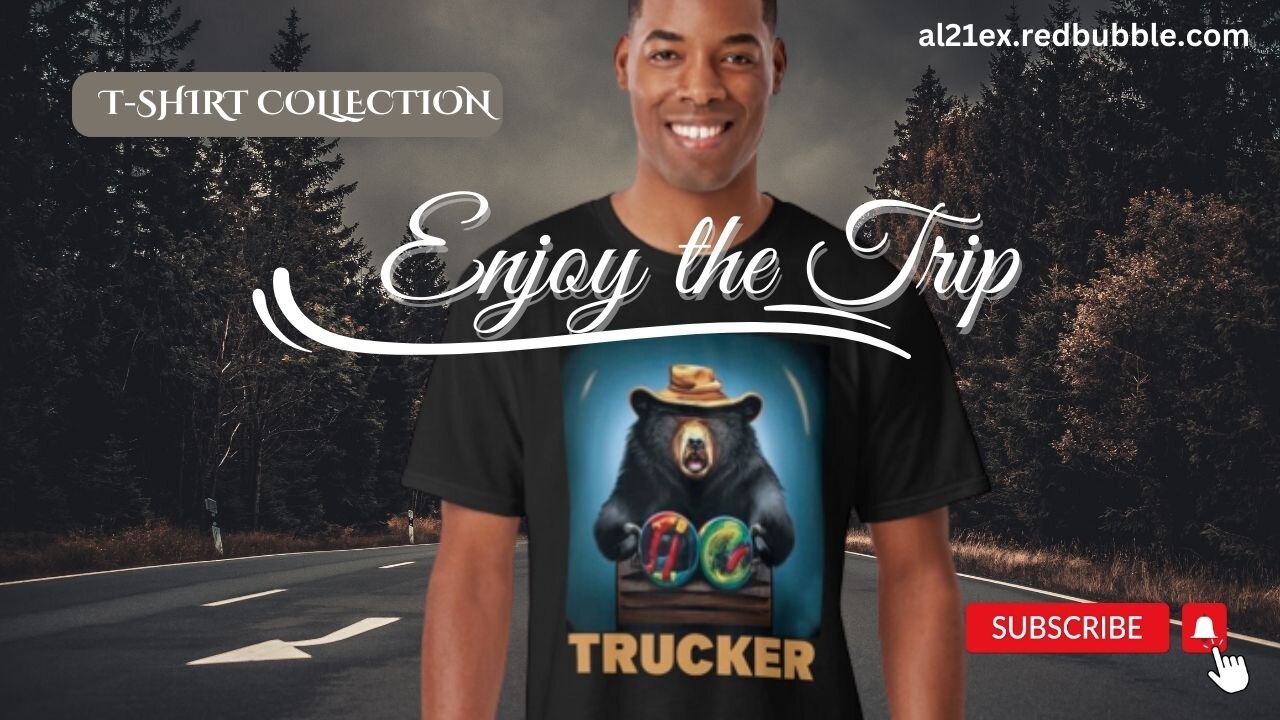 TRUCKER BIG BEAR T-SHIRT AND MERCH DESIGN BY al21ex