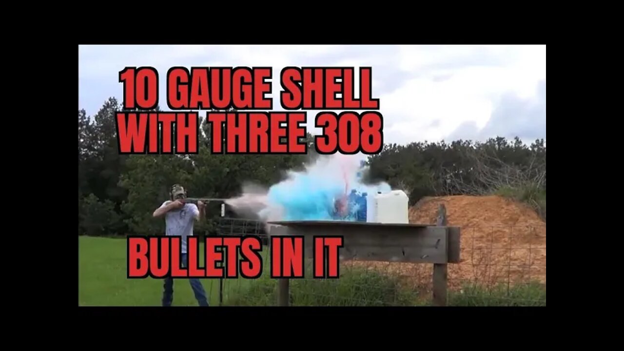 10 GA shell with three.308 bullets in it.