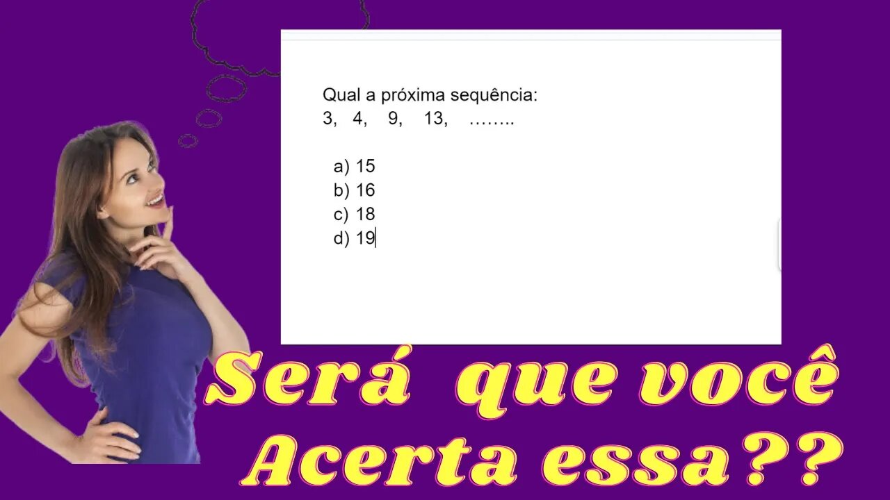 DESAFIO MATEMÁTICO PARA PENSAR Raciocínio Lógico 4 - #4