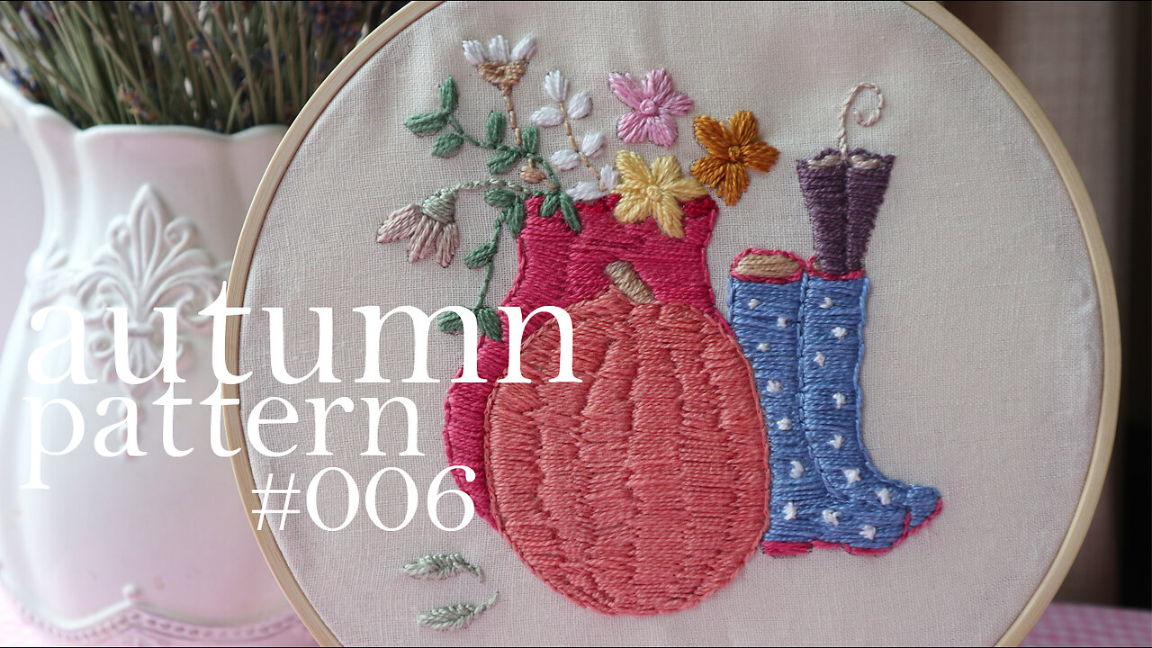 Autumn Embroidery - step by step embroidery tutorial for beginners - Pattern 006