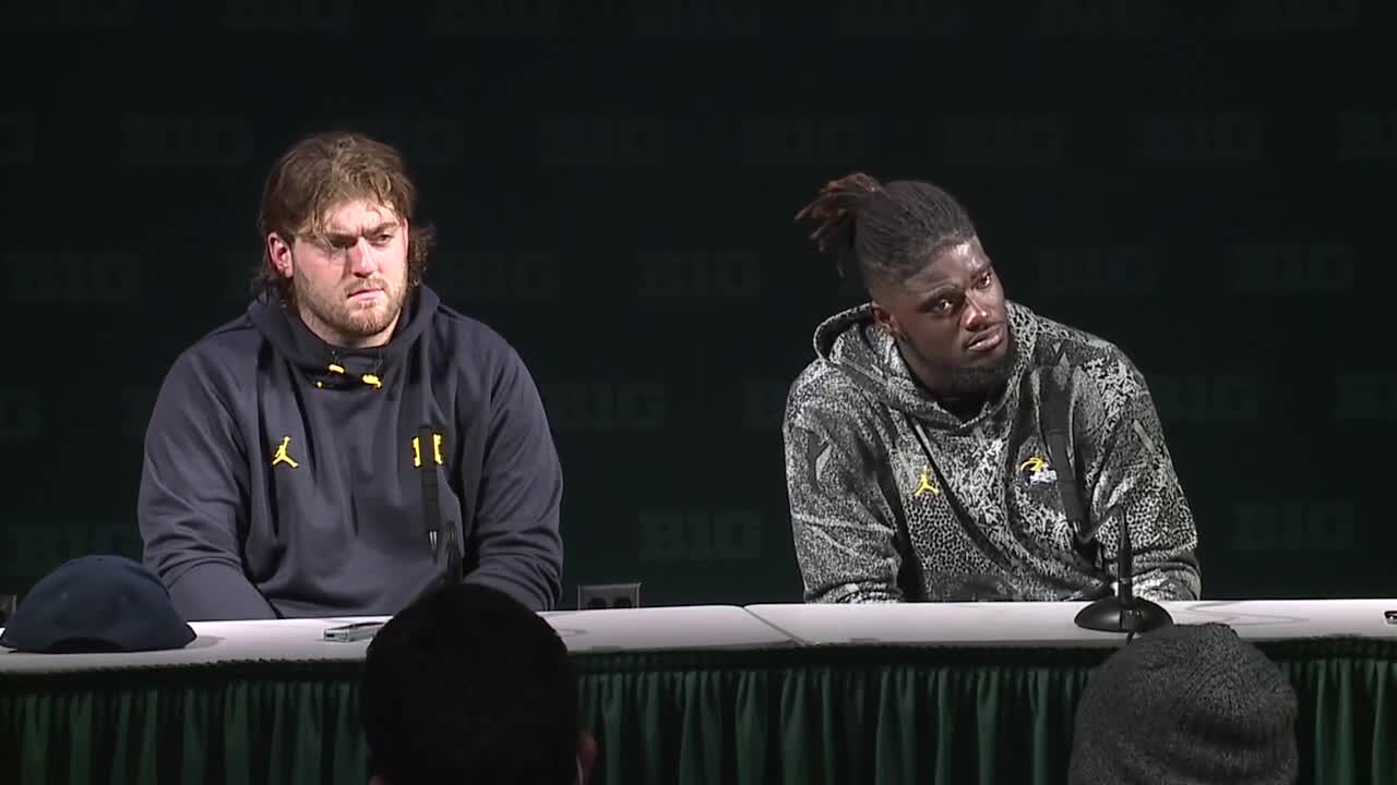 Andrew Vastardis and David Ojabo speak following Michigan loss to Michigan State