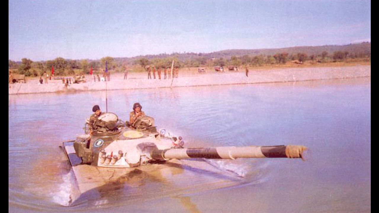 Indian Army Armoud Units Crossing River Using Snorkels