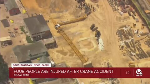 4 hurt when crane topples to ground at Delray Beach construction site