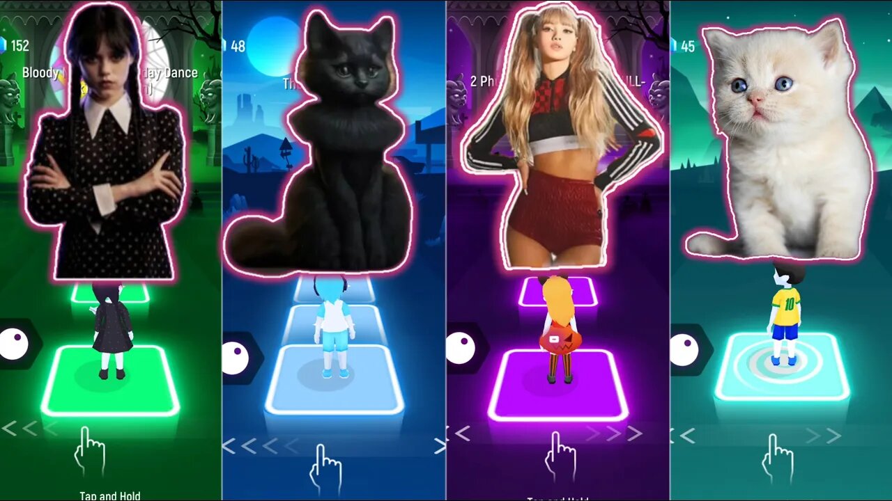 CAT SING MONEY VS LISA VS CAT SING WEDNESDAY VS WEDNESDAY| Tiles Hop