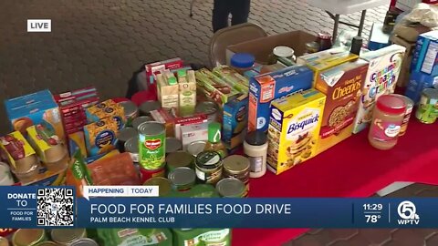 More than 1,000 pounds of food collected at Bill Brooks' Food for Families drive at Palm Beach Kennel Club