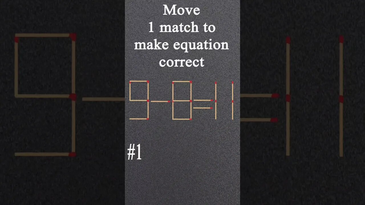 matchstick puzzle | move 1 match to make equation correct #matchstickpuzzle #matches #mathtricks