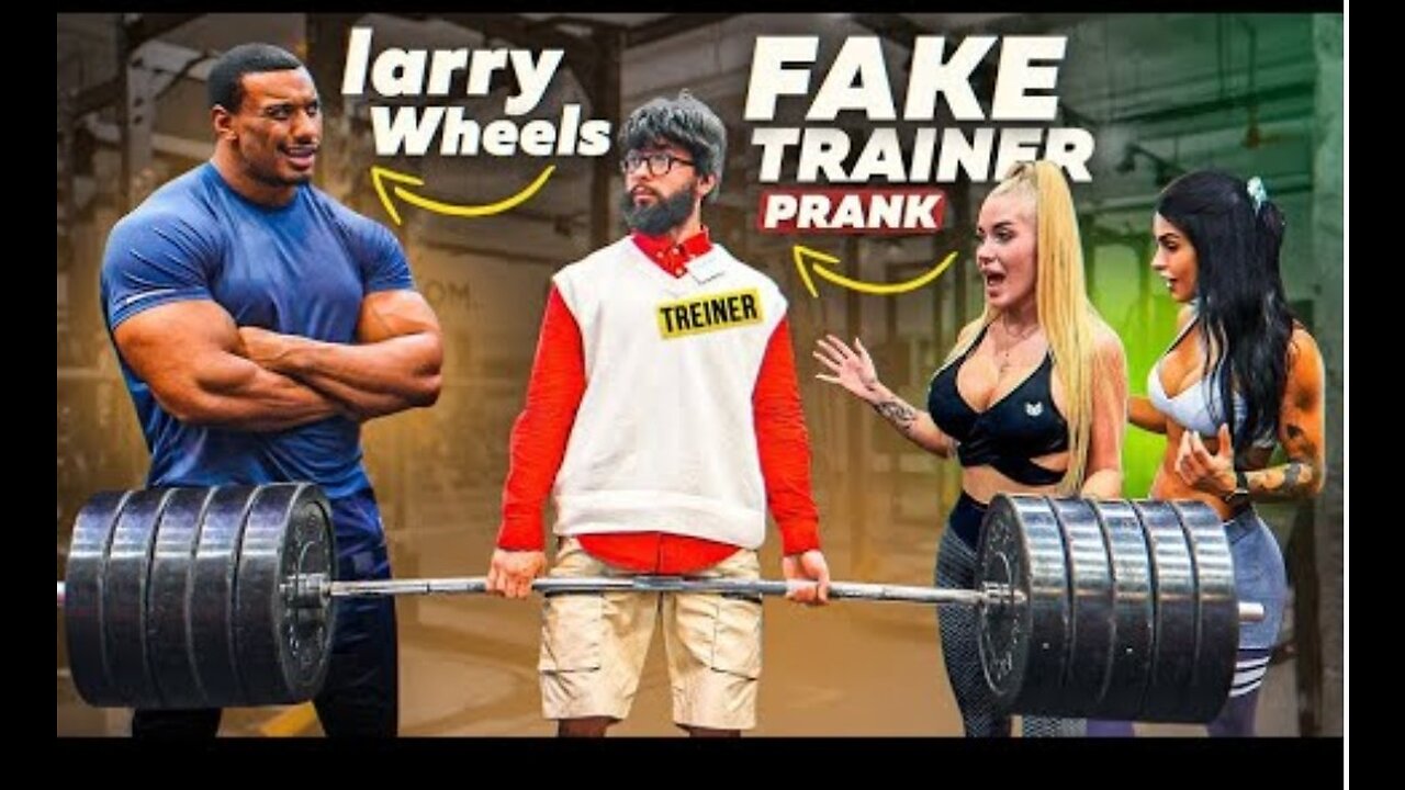 FAKE TRAINER PRANK with LARRY WHEELS - Elite Powerlifter Pretended to be a Beginner coah in Gym