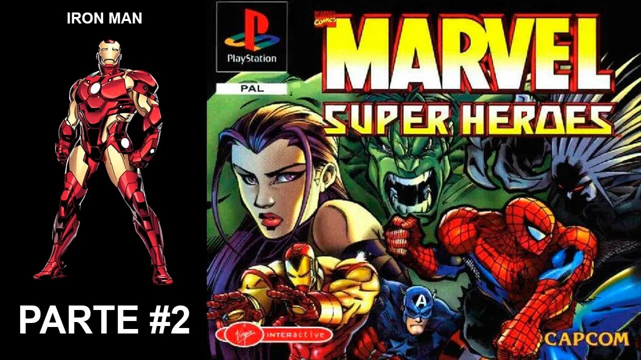 [PS1] - Marvel Super Heroes - [Parte 2] - Arcade Mode - [Iron Man] - Dificuldade Hard - [HD]