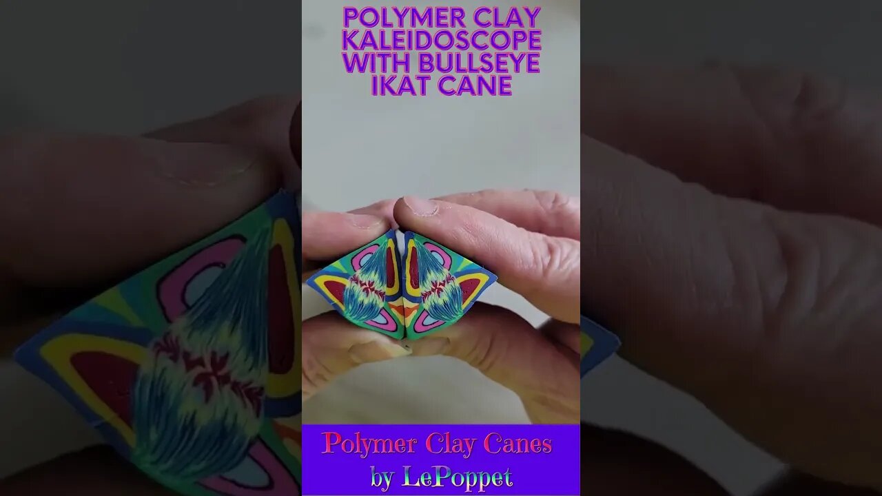 Polymer Clay Kaleidoscope with Bullseye ikat Cane