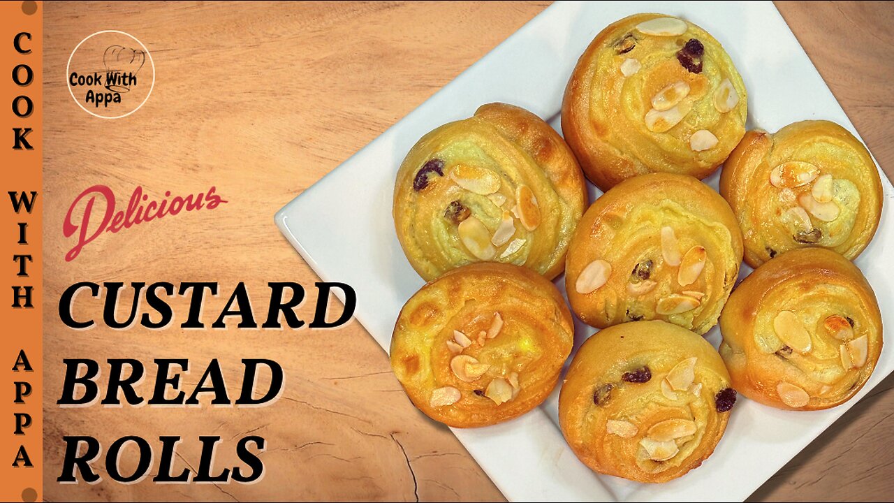 Custard Bread Roll | Custard Buns | Cream Buns | Hong Kong Custard Buns