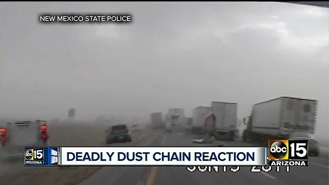 Deadly chain reaction crash caused by dusty conditions along New Mexico border