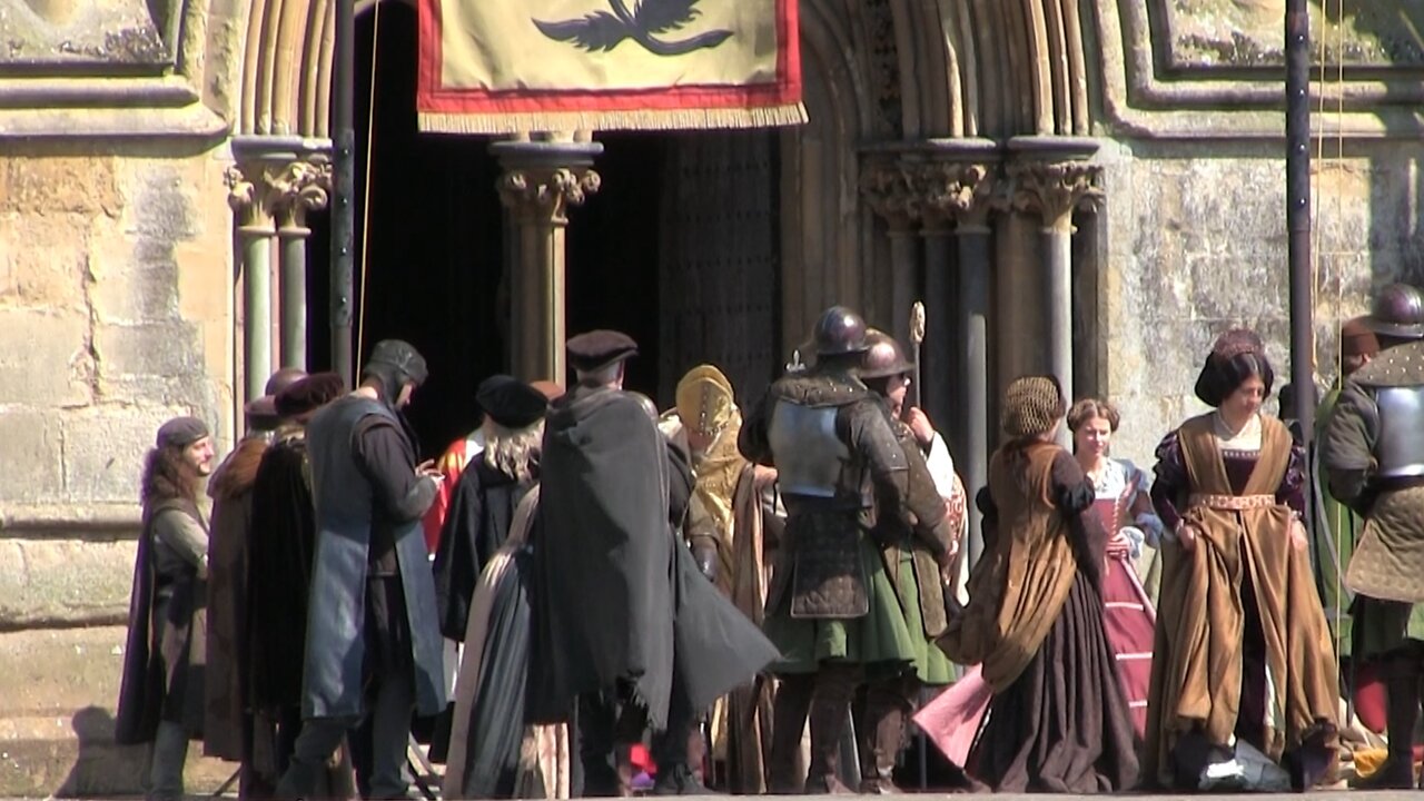 Starz Tudor TV Drama Filming At Wells Cathedral.