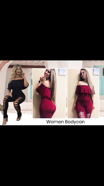 PRETTYGARDEN Summer Off-Shoulder Ruffle Sleeve Hollow Out Bodycon Outfits