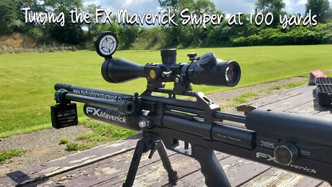 FX Maverick Sniper 22 cal tuning at 100 yards with NSA 27.5gr slugs