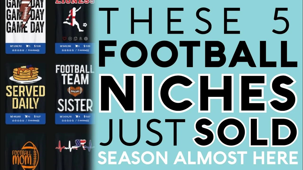 5 Football Niches That Just SOLD! Amazon Merch Research With Flying Research