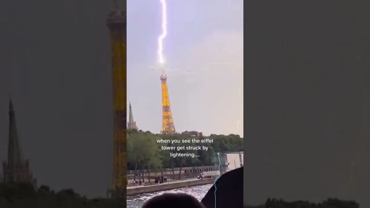 Eiffel tower got struck by lightening