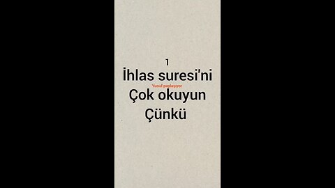 ihlas suresi'ni okumanın faydaları