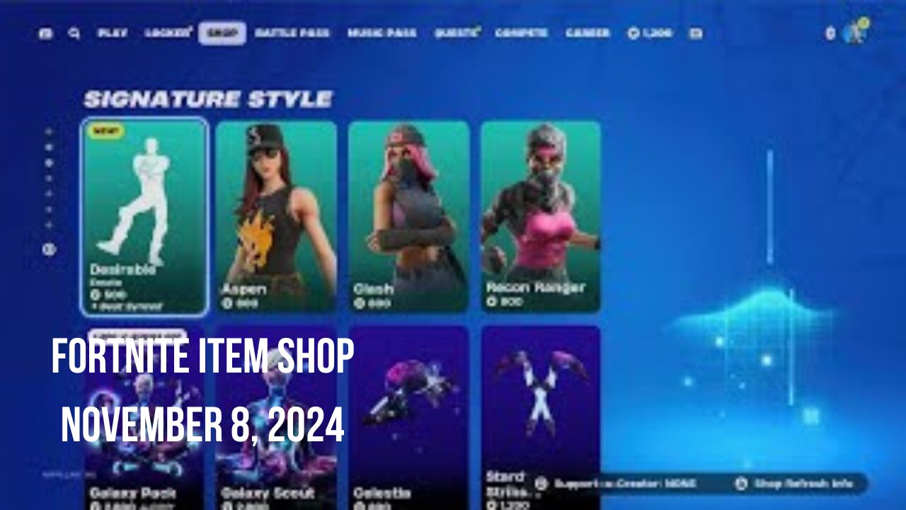 Fortnite Item Shop|November 8, 2024(*New* Desirable Emote)