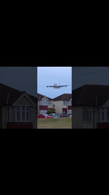 A380 low over houses at LHR🇬🇧
